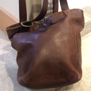 VINTAGE CHOCOLATE BROWN BUCKET BAG